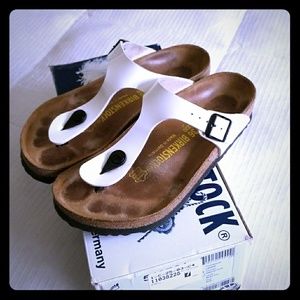 White gizeh Birkenstocks size 36